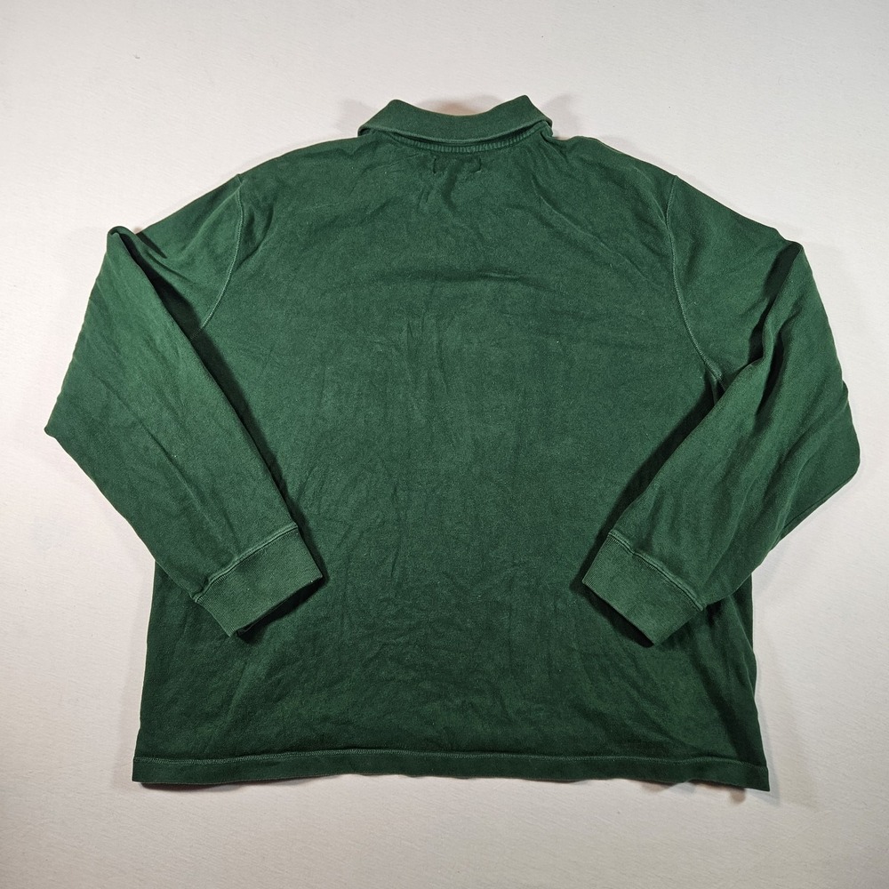 Polo Ralph Lauren Sweater‎ Quarter Zip Men's Size XXL Elbow Patch Green Vintage